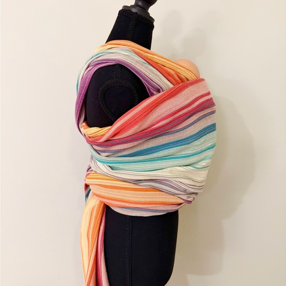 Butterfly Baby Woven Wrap Carrier | Rainbow Stripe | Made in USA - Picture 3 of 9